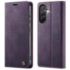 For Samsung Galaxy A56 5G CaseMe 033 Calf Leather Lining Microfibre RFID Blocking Phone Case(Purple) - 1