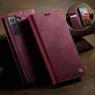 For Samsung Galaxy S21+ 5G CaseMe 033 Calf Leather Lining Microfibre RFID Blocking Phone Case(Red) - 3