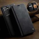 For Samsung Galaxy S22+ 5G CaseMe 033 Calf Leather Lining Microfibre RFID Blocking Phone Case(Black) - 3