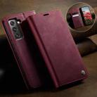 For Samsung Galaxy S22+ 5G CaseMe 033 Calf Leather Lining Microfibre RFID Blocking Phone Case(Red) - 3