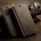 For Samsung Galaxy S21 FE 5G CaseMe 033 Calf Leather Lining Microfibre RFID Blocking Phone Case(Coffee) - 3