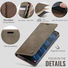 For Samsung Galaxy S21 FE 5G CaseMe 033 Calf Leather Lining Microfibre RFID Blocking Phone Case(Coffee) - 5