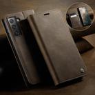 For Samsung Galaxy S21+ 5G CaseMe 033 Calf Leather Lining Microfibre RFID Blocking Phone Case(Coffee) - 3