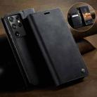 For Samsung Galaxy S21 Ultra 5G CaseMe 033 Calf Leather Lining Microfibre RFID Blocking Phone Case(Black) - 3