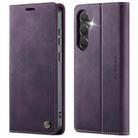 For Samsung Galaxy S24+ / S25+ 5G CaseMe 033 Calf Leather Lining Microfibre RFID Blocking Phone Case(Purple) - 1