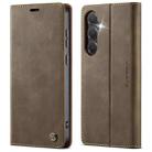 For Samsung Galaxy S24+ / S25+ 5G CaseMe 033 Calf Leather Lining Microfibre RFID Blocking Phone Case(Coffee) - 1