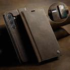 For Samsung Galaxy S24+ / S25+ 5G CaseMe 033 Calf Leather Lining Microfibre RFID Blocking Phone Case(Coffee) - 3