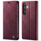 For Samsung Galaxy S24+ / S25+ 5G CaseMe 033 Calf Leather Lining Microfibre RFID Blocking Phone Case(Red) - 1