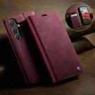 For Samsung Galaxy S24+ / S25+ 5G CaseMe 033 Calf Leather Lining Microfibre RFID Blocking Phone Case(Red) - 3