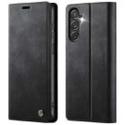 For Samsung Galaxy S25 Ultra 5G CaseMe 033 Calf Leather Lining Microfibre RFID Blocking Phone Case(Black) - 1