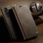 For Samsung Galaxy A54 CaseMe 033 Calf Leather Lining Microfibre RFID Blocking Phone Case(Coffee) - 3