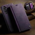 For Samsung Galaxy A54 CaseMe 033 Calf Leather Lining Microfibre RFID Blocking Phone Case(Purple) - 3