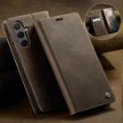 For Samsung Galaxy A55 CaseMe 033 Calf Leather Lining Microfibre RFID Blocking Phone Case(Coffee) - 3