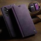 For Samsung Galaxy A14 CaseMe 033 Calf Leather Lining Microfibre RFID Blocking Phone Case(Purple) - 3