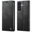 For Samsung Galaxy A25 CaseMe 033 Calf Leather Lining Microfibre RFID Blocking Phone Case(Black) - 1