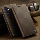 For Samsung Galaxy A25 CaseMe 033 Calf Leather Lining Microfibre RFID Blocking Phone Case(Coffee) - 3