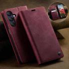 For Samsung Galaxy A25 CaseMe 033 Calf Leather Lining Microfibre RFID Blocking Phone Case(Red) - 3