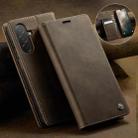 For Samsung Galaxy A26 CaseMe 033 Calf Leather Lining Microfibre RFID Blocking Phone Case(Coffee) - 3