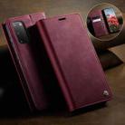 For Samsung Galaxy S20 CaseMe 033 Calf Leather Lining Microfibre RFID Blocking Phone Case(Red) - 3