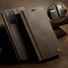 For Samsung Galaxy S20+ CaseMe 033 Calf Leather Lining Microfibre RFID Blocking Phone Case(Coffee) - 3