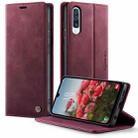 For Samsung Galaxy A50s / A30s CaseMe 033 Calf Leather Lining Microfibre RFID Blocking Phone Case(Red) - 1