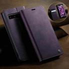 For Samsung Galaxy S10 CaseMe 033 Calf Leather Lining Microfibre RFID Blocking Phone Case(Purple) - 3