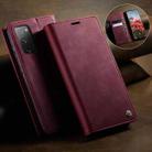For Samsung Galaxy S20 FE CaseMe 033 Calf Leather Lining Microfibre RFID Blocking Phone Case(Red) - 3