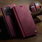 For Samsung Galaxy S20 Ultra CaseMe 033 Calf Leather Lining Microfibre RFID Blocking Phone Case(Red) - 3