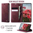 For Samsung Galaxy S22 5G CaseMe 033 Calf Leather Lining Microfibre RFID Blocking Phone Case(Red) - 2