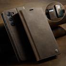 For Samsung Galaxy S23 5G CaseMe 033 Calf Leather Lining Microfibre RFID Blocking Phone Case(Coffee) - 3