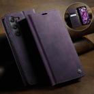 For Samsung Galaxy S23 5G CaseMe 033 Calf Leather Lining Microfibre RFID Blocking Phone Case(Purple) - 3