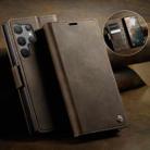 For Samsung Galaxy S23 Ultra 5G CaseMe 033 Calf Leather Lining Microfibre RFID Blocking Phone Case(Coffee) - 3