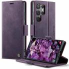 For Samsung Galaxy S23 Ultra 5G CaseMe 033 Calf Leather Lining Microfibre RFID Blocking Phone Case(Purple) - 1