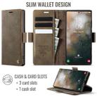 For Samsung Galaxy Note10+ CaseMe 033 Calf Leather Lining Microfibre RFID Blocking Phone Case(Coffee) - 2