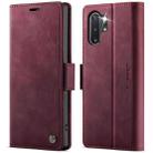For Samsung Galaxy Note10+ CaseMe 033 Calf Leather Lining Microfibre RFID Blocking Phone Case(Red) - 1