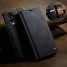 For Samsung Galaxy S25 Edge CaseMe 033 Calf Leather Lining Microfibre RFID Blocking Phone Case(Black) - 3