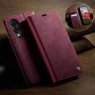 For Samsung Galaxy S25 Edge CaseMe 033 Calf Leather Lining Microfibre RFID Blocking Phone Case(Red) - 3