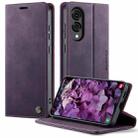 For Samsung Galaxy S25 Edge CaseMe 033 Calf Leather Lining Microfibre RFID Blocking Phone Case(Purple) - 1