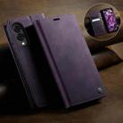 For Samsung Galaxy S25 Edge CaseMe 033 Calf Leather Lining Microfibre RFID Blocking Phone Case(Purple) - 3