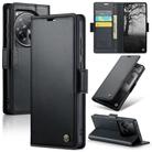 For OnePlus 12 CaseMe 023 Butterfly Buckle Litchi Texture RFID Anti-theft Leather Phone Case(Black) - 1
