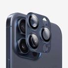For iPhone 15 Pro Max Kalebol Armor Full-Coverage Metal Lens Ring Protector Film(Blue) - 1
