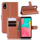 Litchi Texture Horizontal Flip Leather Case for Wiko Y60, with Wallet & Holder & Card Slots(Brown) - 1