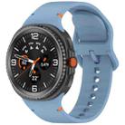 For Samsung Galaxy Watch8 40 / 44mm Stitched Solid Color Silicone Watch Band, Size:S(Blue) - 1