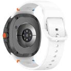 For Samsung Galaxy Watch8 40 / 44mm Stitched Solid Color Silicone Watch Band, Size:M(White) - 2
