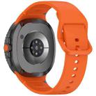 For Samsung Galaxy Watch8 40 / 44mm Stitched Solid Color Silicone Watch Band, Size:M(Orange) - 2