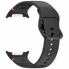 For Samsung Galaxy Watch8 40 / 44mm Stitched Solid Color Silicone Watch Band, Size:M(Black) - 3