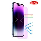 For iPhone 15 JUNSUNMAY 25pcs Anti-Blue Light Clear Tempered Glass Film - 1