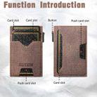 The Suteni denim double-sided card slot button automatically ejects the card box(Brown) - 2