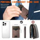 The Suteni denim double-sided card slot button automatically ejects the card box(Brown) - 3