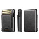The Suteni oil wax pattern button automatically pops out the elastic band card box(Black) - 1